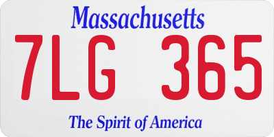 MA license plate 7LG365