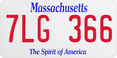 MA license plate 7LG366
