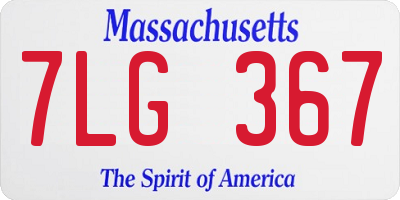 MA license plate 7LG367