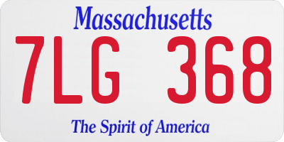 MA license plate 7LG368