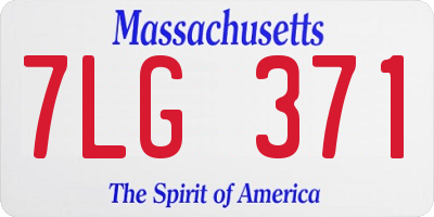 MA license plate 7LG371