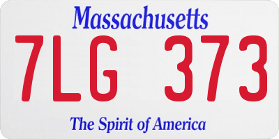 MA license plate 7LG373