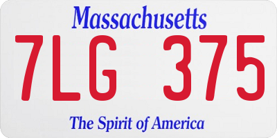 MA license plate 7LG375