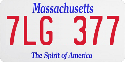 MA license plate 7LG377