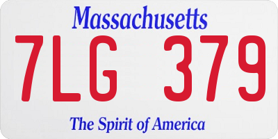 MA license plate 7LG379