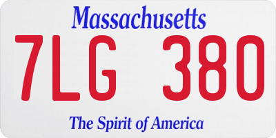 MA license plate 7LG380