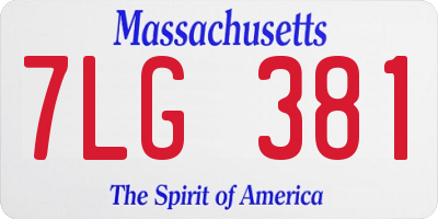 MA license plate 7LG381