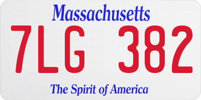 MA license plate 7LG382