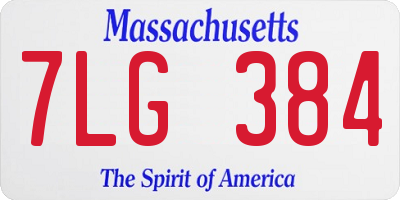 MA license plate 7LG384