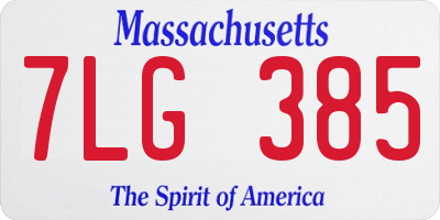 MA license plate 7LG385