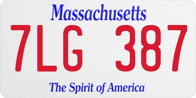 MA license plate 7LG387