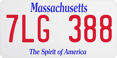 MA license plate 7LG388