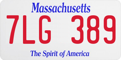 MA license plate 7LG389