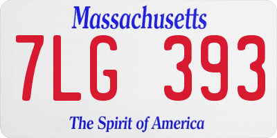 MA license plate 7LG393