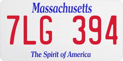 MA license plate 7LG394