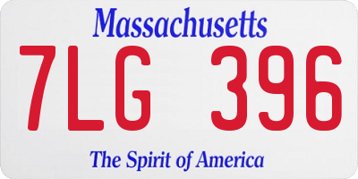 MA license plate 7LG396