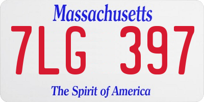 MA license plate 7LG397
