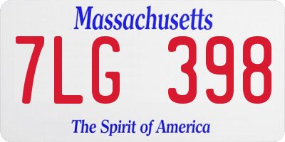MA license plate 7LG398