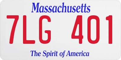 MA license plate 7LG401