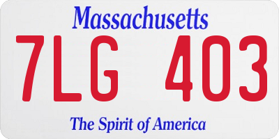MA license plate 7LG403