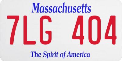 MA license plate 7LG404