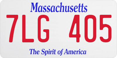 MA license plate 7LG405