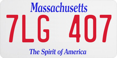 MA license plate 7LG407
