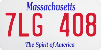 MA license plate 7LG408