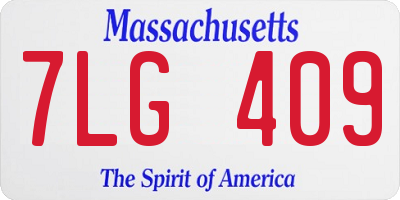 MA license plate 7LG409