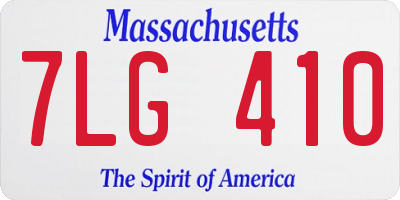 MA license plate 7LG410