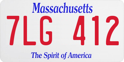 MA license plate 7LG412