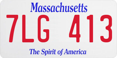 MA license plate 7LG413