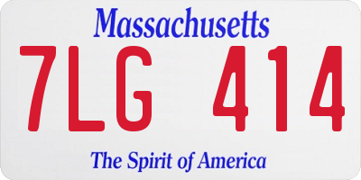 MA license plate 7LG414
