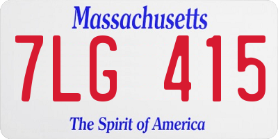 MA license plate 7LG415