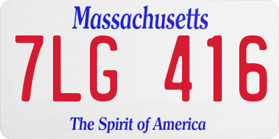MA license plate 7LG416