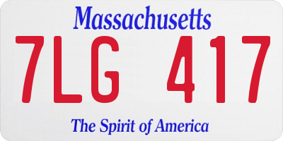 MA license plate 7LG417