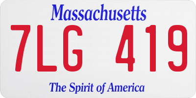 MA license plate 7LG419