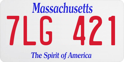 MA license plate 7LG421