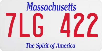 MA license plate 7LG422