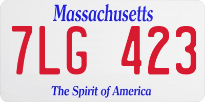 MA license plate 7LG423