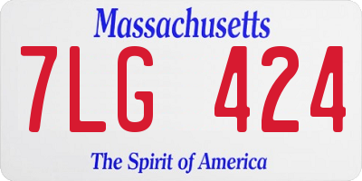 MA license plate 7LG424