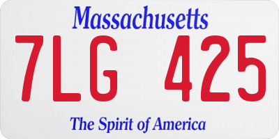 MA license plate 7LG425