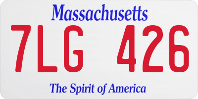 MA license plate 7LG426