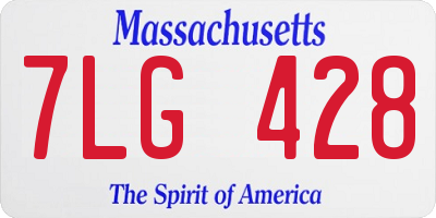 MA license plate 7LG428