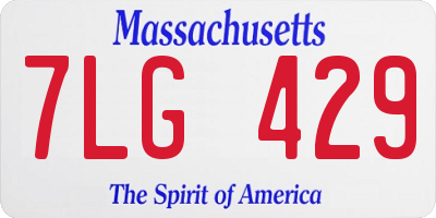 MA license plate 7LG429