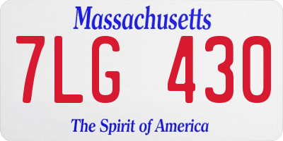 MA license plate 7LG430