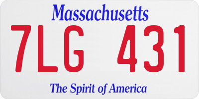 MA license plate 7LG431
