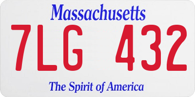 MA license plate 7LG432