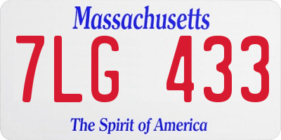MA license plate 7LG433