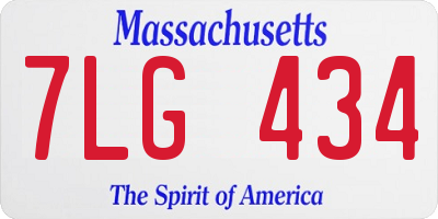 MA license plate 7LG434